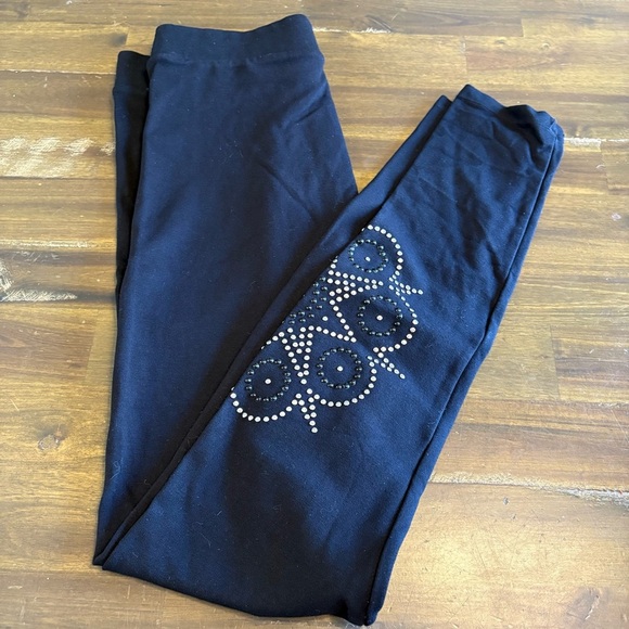 DESIGUAL Black Stud Accent Pull On Leggings Pants High Waisted Stretchy M - Picture 5 of 12